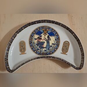 Vintage Egyptian-themed crescent moon porelain dish by Fine Royal Porcelain